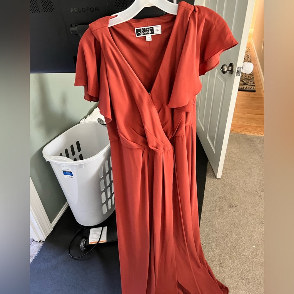 Burnt orange bridesmaids dress
